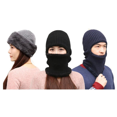 Gebreide Unisex Muts Met Sjaal En Nekwarmer Voor de Winter - Niv