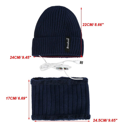 Verwarmde Muts En Sjaal Set - USB Met 3 Warmtestanden