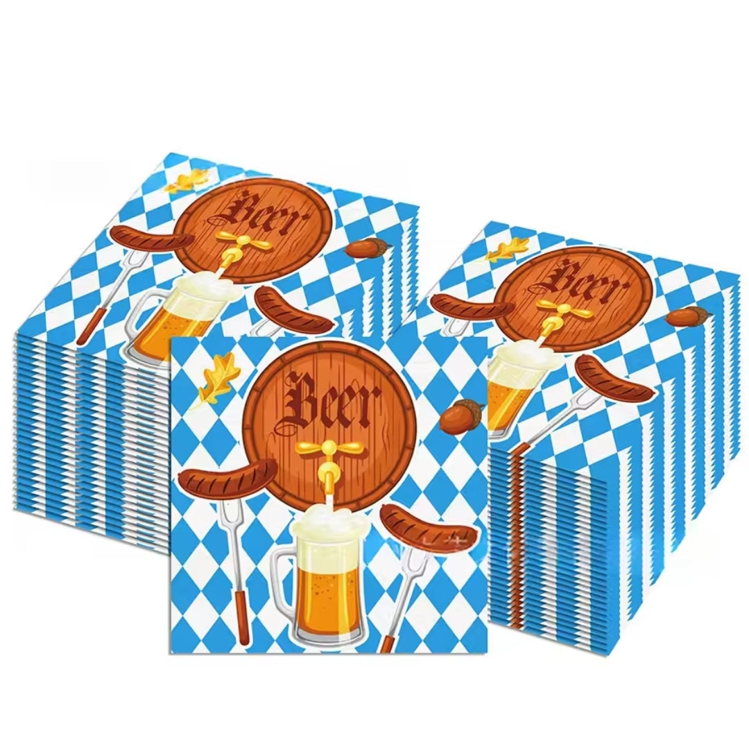 Oktoberfest Servetten - Feestelijke Bierprint Voor Tafel