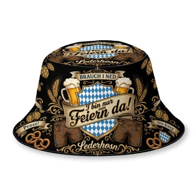Oktoberfest Bucket Hat - Beierse Feestprint Voor Dames En Heren