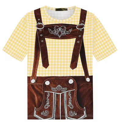Bavaria Lederhosen T-Shirt - 3D Design Voor Heren