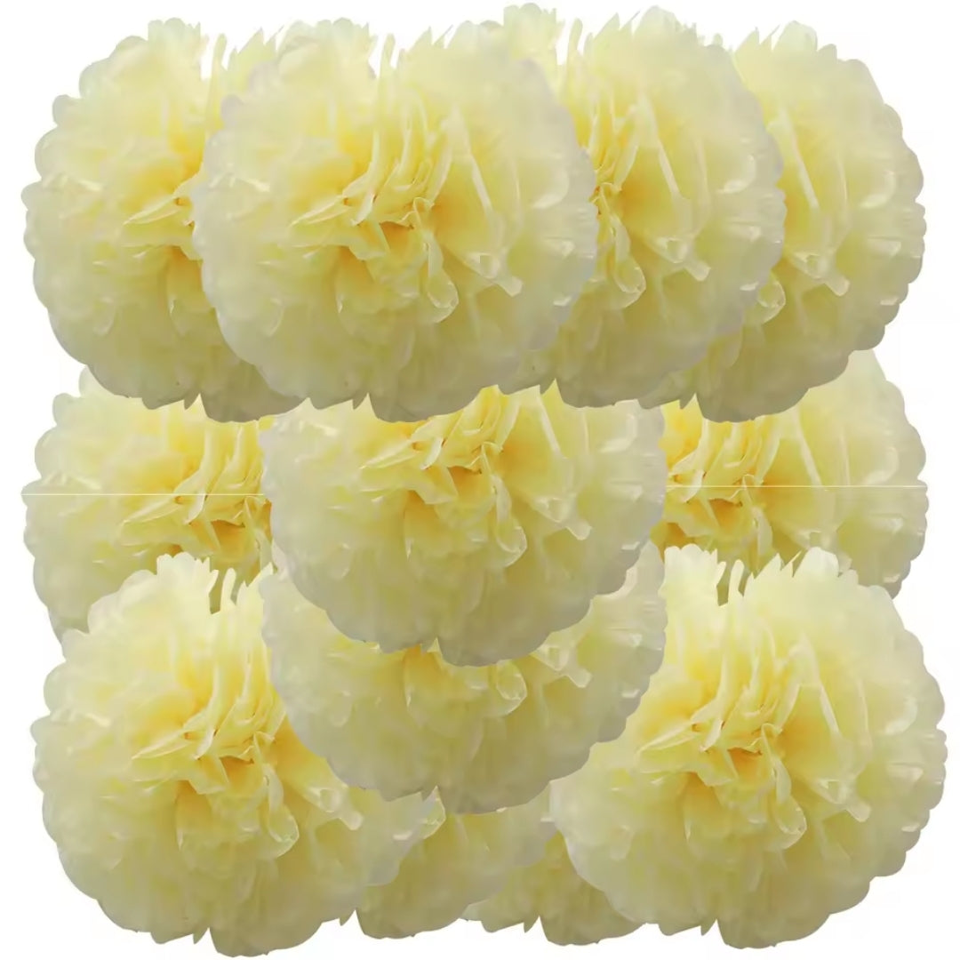 Pompom - Kleurrijke Feestdecoratie Voor Bruiloften En Feestdagen - 12 Stuks