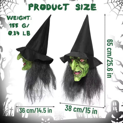 Heksen Masker Halloween - Oude Heks Ontwerp met Lichtgevende Ogen