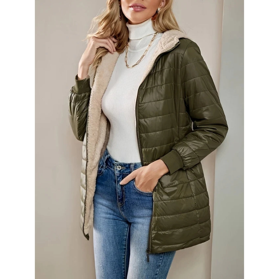 Fleece Gevoerde Jas Met Rits - Annelle