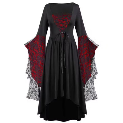 Halloween Heksen Jurk - Gothic Vintage Stijl