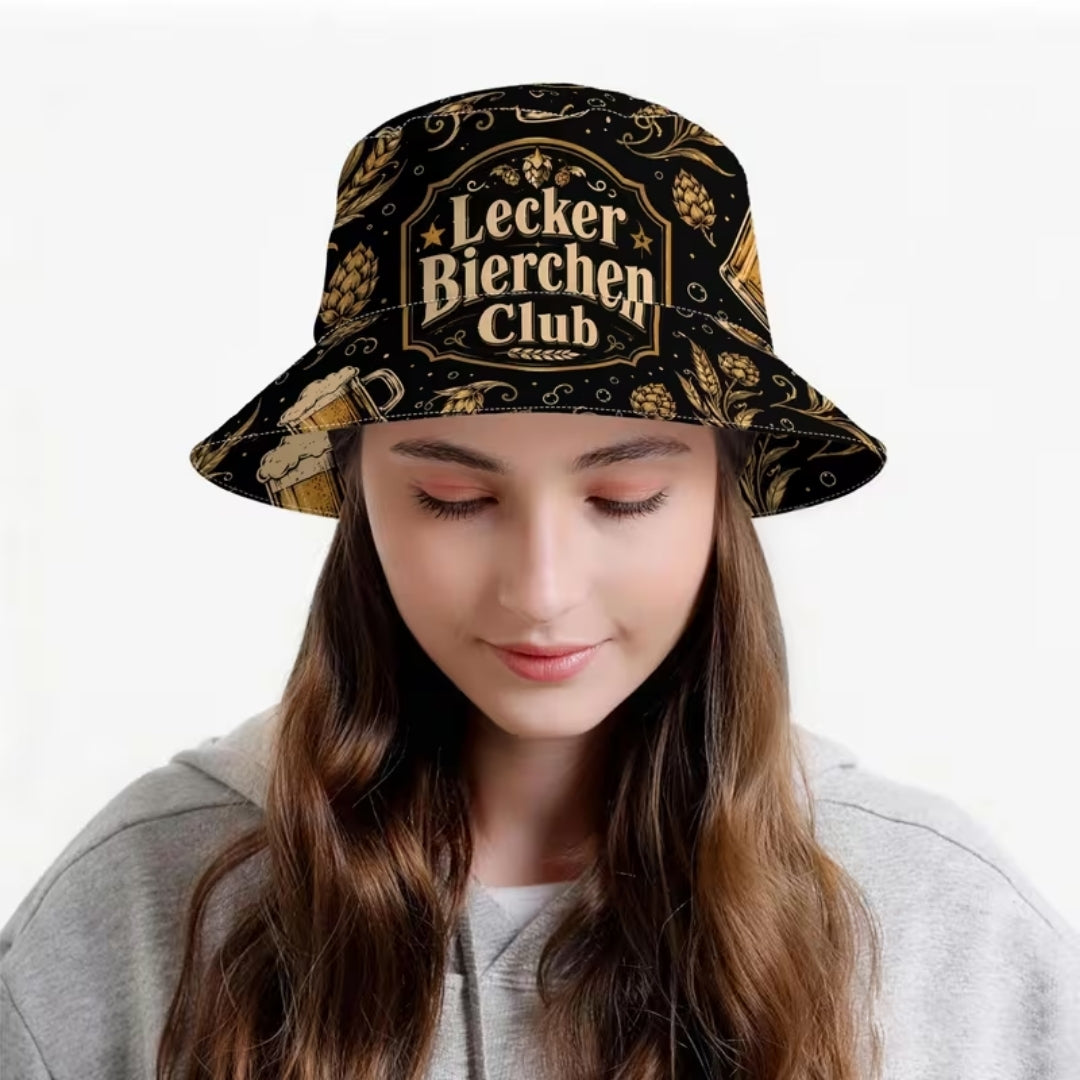 Oktoberfest Bucket Hat - Retro Bierprint Voor Dames En Heren