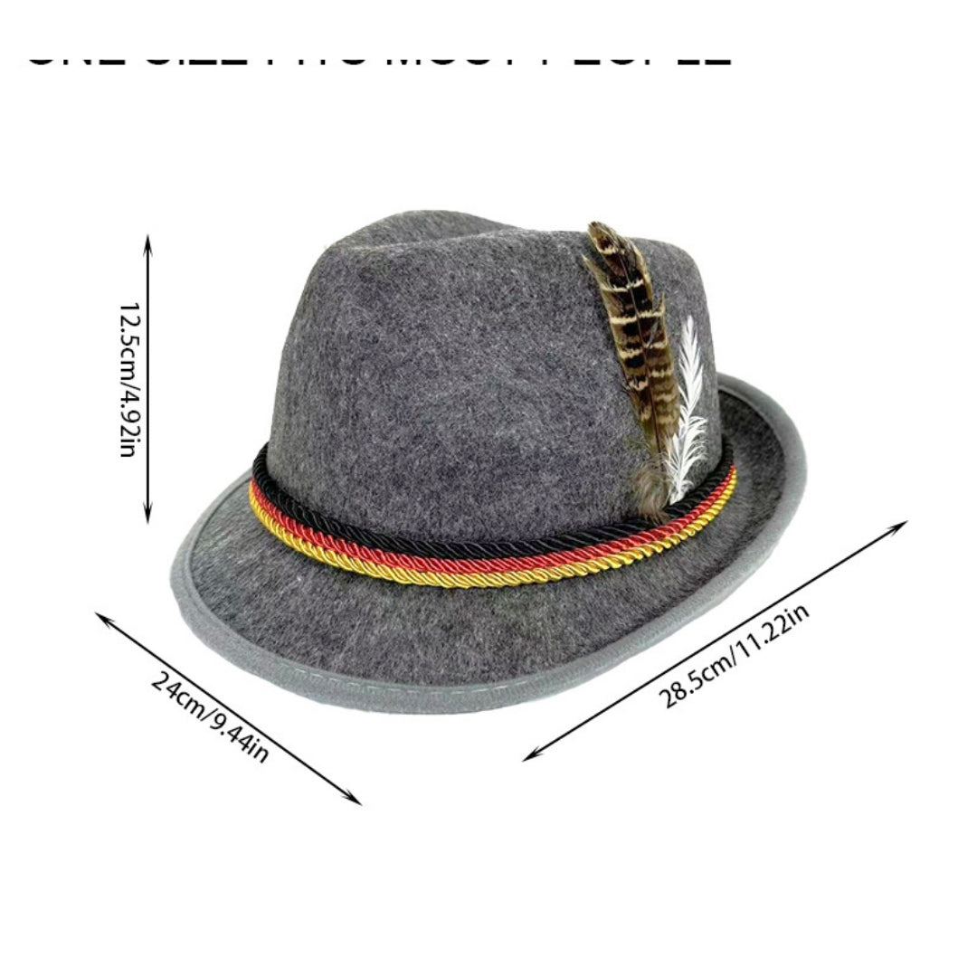 Tiroler Hoedje - Duitse Stijl Met Decoratieve Veer