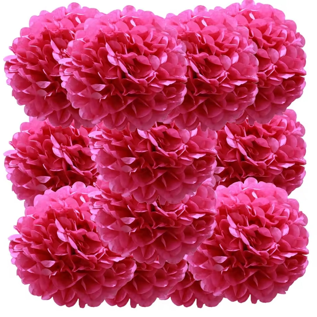 Pompom - Kleurrijke Feestdecoratie Voor Bruiloften En Feestdagen - 12 Stuks