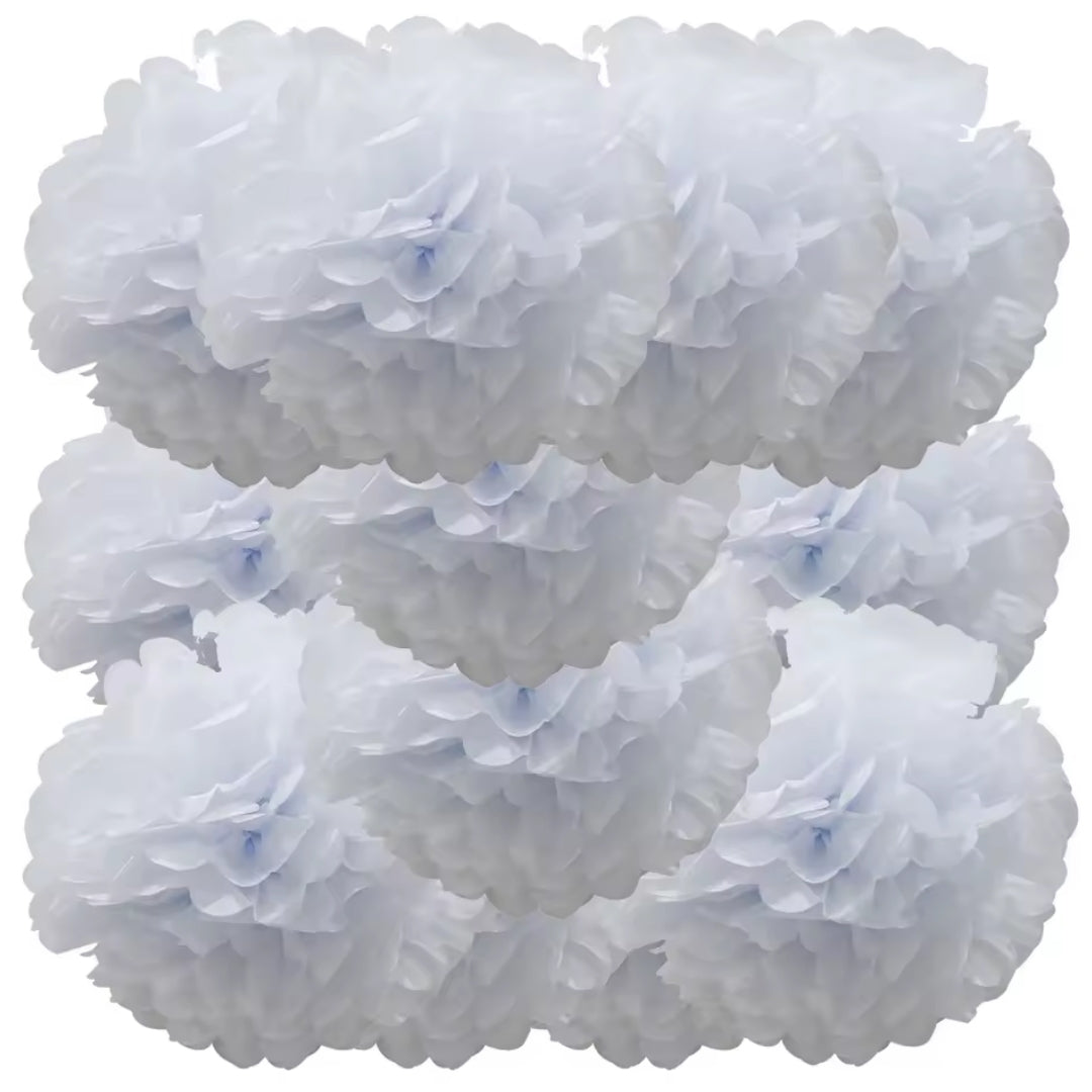 Pompom - Kleurrijke Feestdecoratie Voor Bruiloften En Feestdagen - 12 Stuks