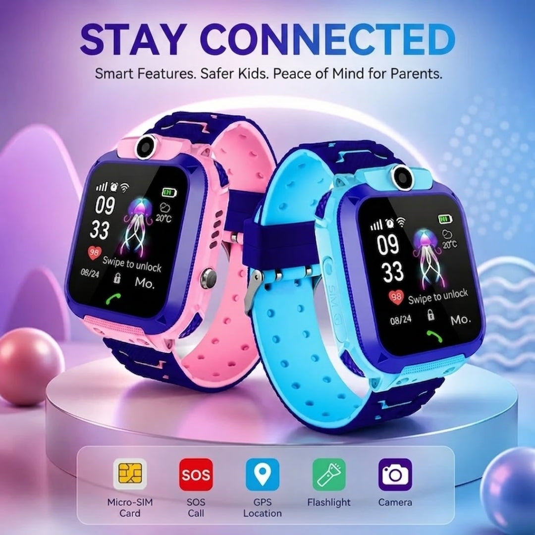 Kinder Smartwatch - GPS met Belfunctie, SOS-Knop en Camera