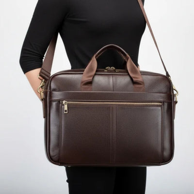 Documenttas - Vintage Leren Model Met Verstelbare Schouderband