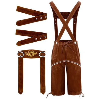Oktoberfest Lederhosen - Traditionele Beierse Outfit met Shirt en Bretels