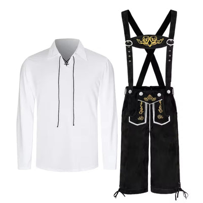 Oktoberfest Lederhosen - Traditionele Beierse Outfit met Shirt en Bretels