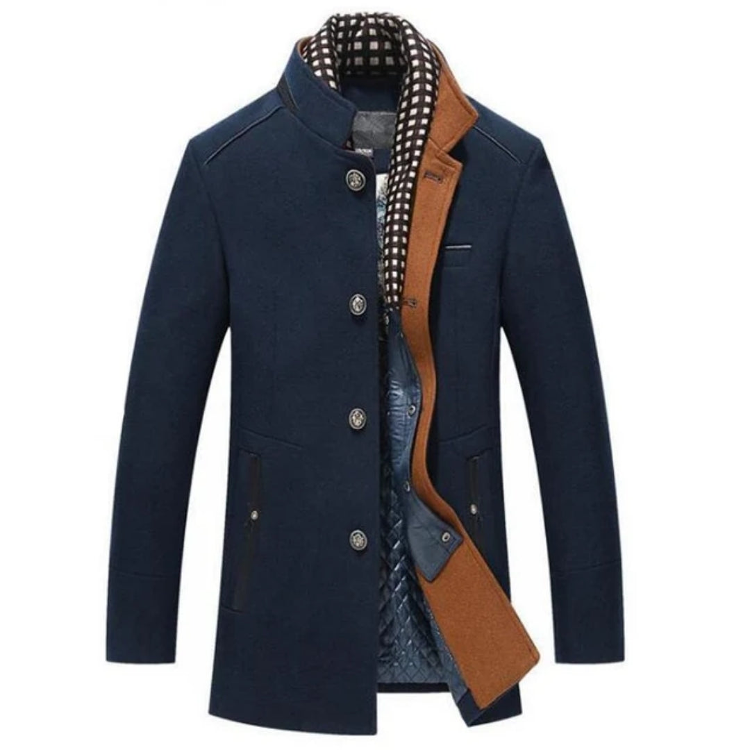 Wollen Cashmere Sjaaljas - Afneembare Sjaal Voor Heren