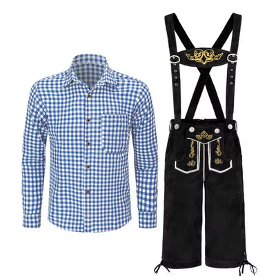 Oktoberfest Lederhosen - Traditionele Beierse Outfit met Shirt en Bretels