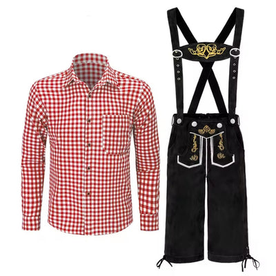 Oktoberfest Lederhosen - Traditionele Beierse Outfit met Shirt en Bretels
