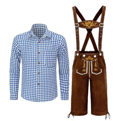 Oktoberfest Lederhosen - Traditionele Beierse Outfit met Shirt en Bretels