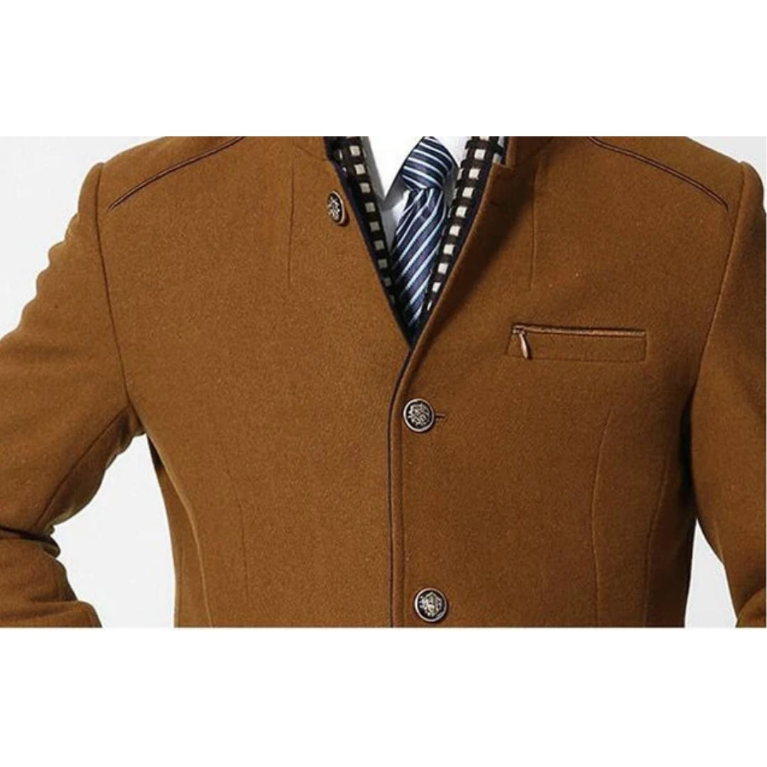 Wollen Cashmere Sjaaljas - Afneembare Sjaal Voor Heren