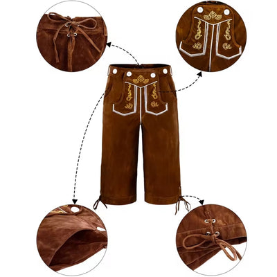 Oktoberfest Lederhosen - Traditionele Beierse Outfit met Shirt en Bretels