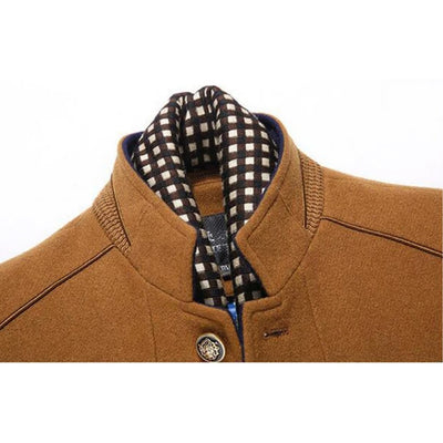 Wollen Cashmere Sjaaljas - Afneembare Sjaal Voor Heren