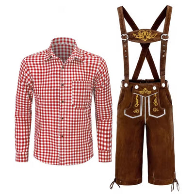 Oktoberfest Lederhosen - Traditionele Beierse Outfit met Shirt en Bretels