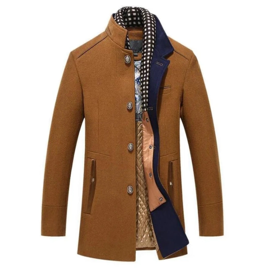 Wollen Cashmere Sjaaljas - Afneembare Sjaal Voor Heren
