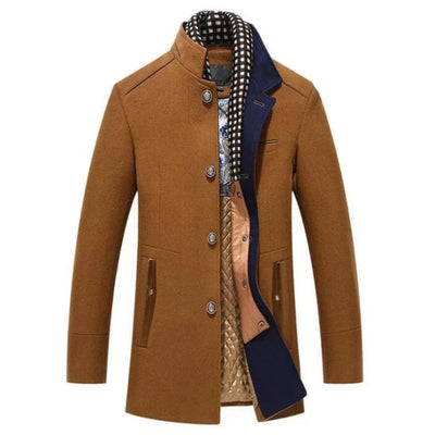 Wollen Cashmere Sjaaljas - Afneembare Sjaal Voor Heren