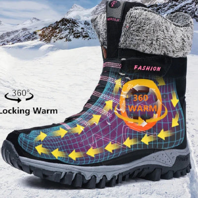 Snowboots - Gevoerde Winterlaarzen Met Suède Buitenzijde En Antislipzool