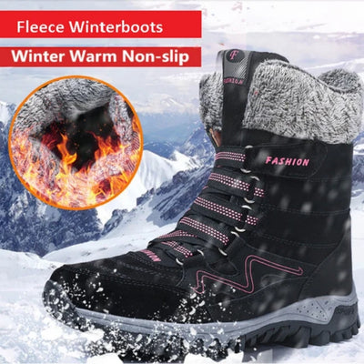 Snowboots - Gevoerde Winterlaarzen Met Suède Buitenzijde En Antislipzool
