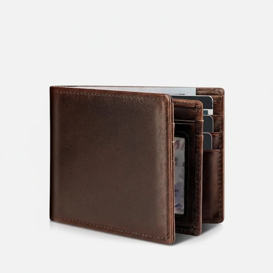 Leren Portemonnee Heren - Slank Model met RFID Bescherming