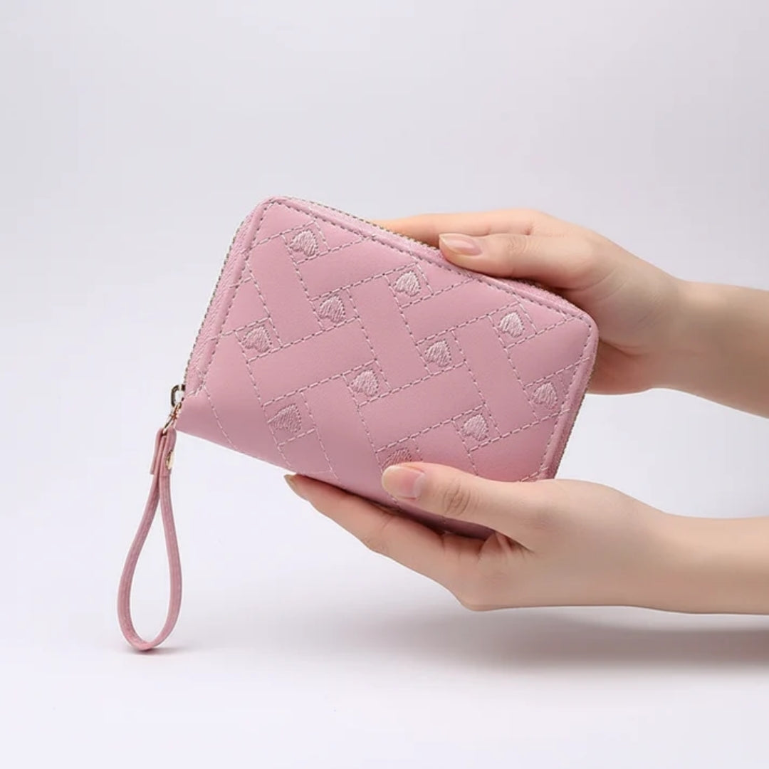 Portemonnee - Compact Driedelig Model met Borduurdetails
