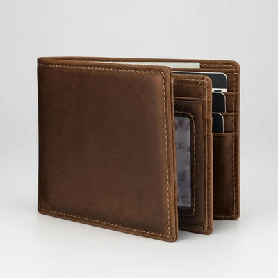 Leren Portemonnee Heren - Slank Model met RFID Bescherming