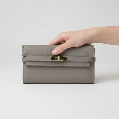 Portemonnee - Elegant Model met Bladpatroon en Gespsluiting
