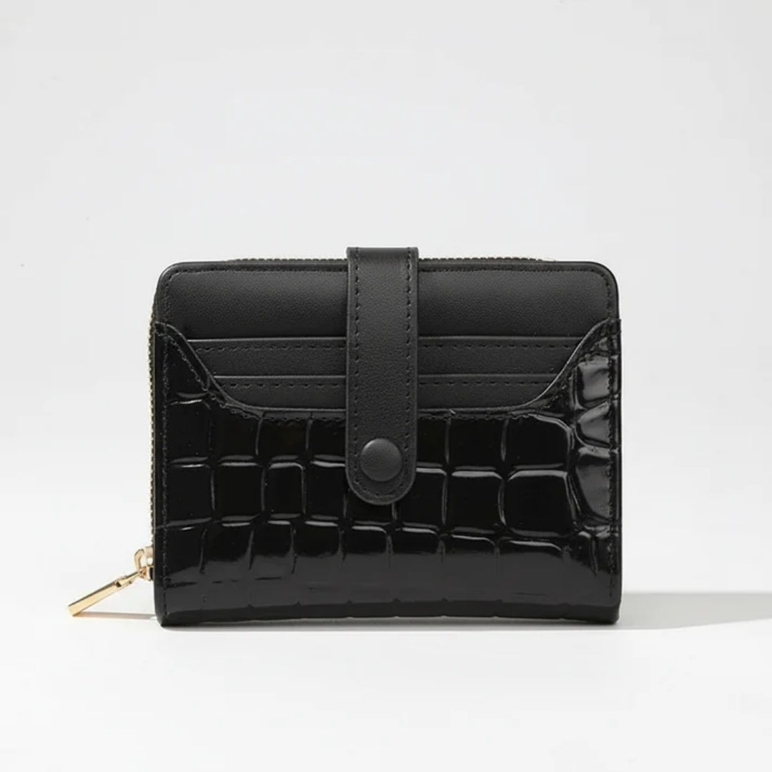 Dames Portemonnee - Compact Model met Pailletten en Drukknoopsluiting