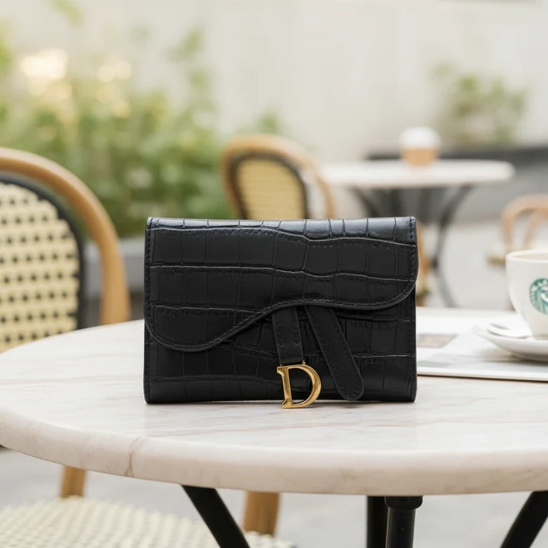 Dames Portemonnee - Compact Model met Krokodillenmotief