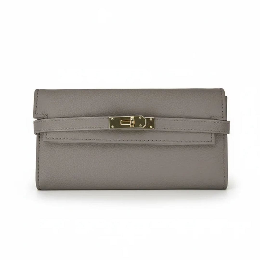 Portemonnee - Elegant Model met Bladpatroon en Gespsluiting