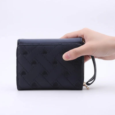 Portemonnee - Compact Driedelig Model met Borduurdetails
