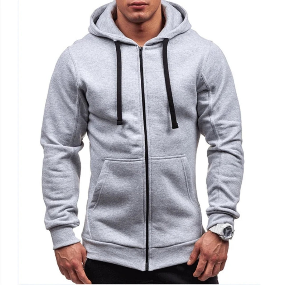 Winddichte Fleece Hoodie Voor Heren Met Rits - Daniel