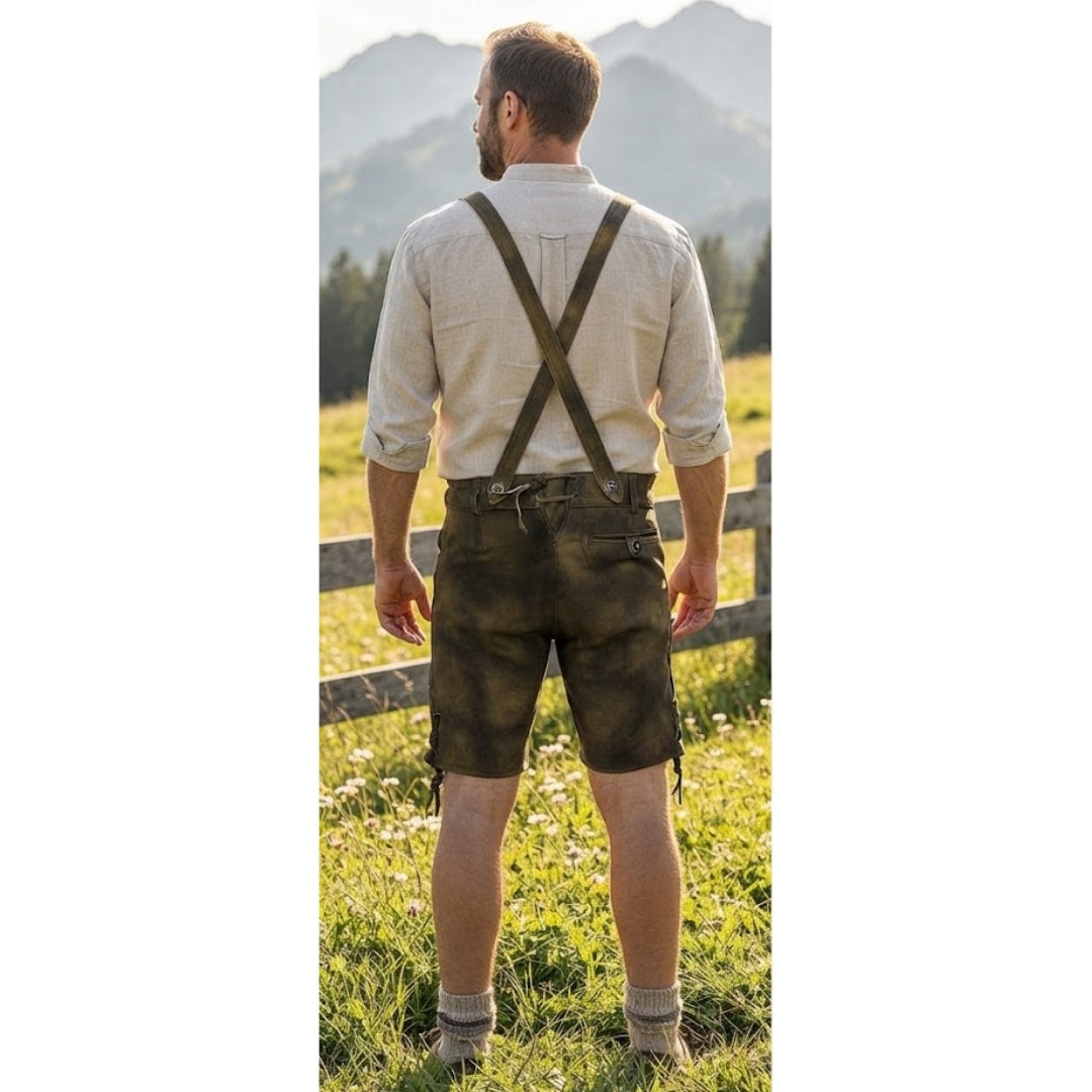 Traditionele Lederhosen Origineel - Echt Leer Met Bretels