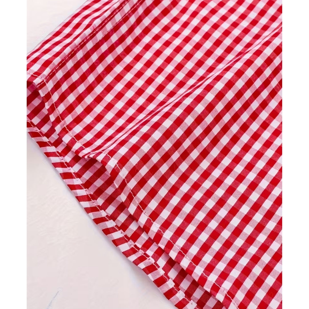 Oktoberfest Geruite Blouse - Lange Mouwen Met Knoopsluiting