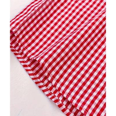 Oktoberfest Geruite Blouse - Lange Mouwen Met Knoopsluiting