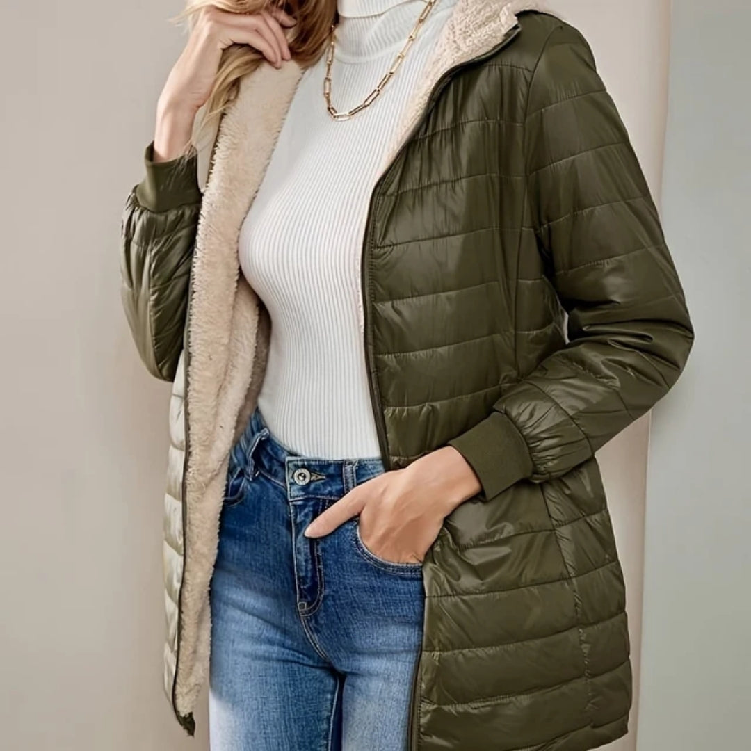 Fleece Gevoerde Jas Met Rits - Annelle