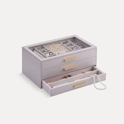 JewelBox™ - Sieradendoos met Lades en Glazen Deksel