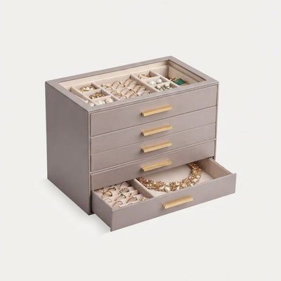 JewelBox™ - Sieradendoos met Lades en Glazen Deksel