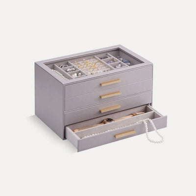 JewelBox™ - Sieradendoos met Lades en Glazen Deksel