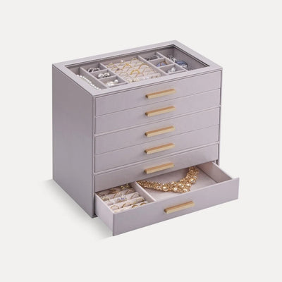 JewelBox™ - Sieradendoos met Lades en Glazen Deksel