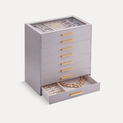 JewelBox™ - Sieradendoos met Lades en Glazen Deksel
