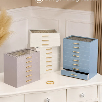 JewelBox™ - Sieradendoos met Lades en Glazen Deksel