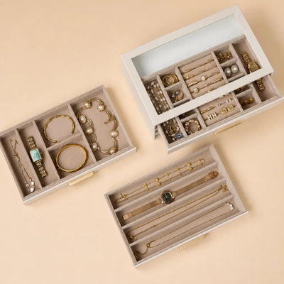 JewelBox™ - Sieradendoos met Lades en Glazen Deksel