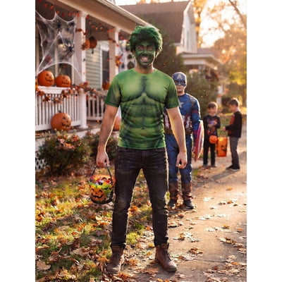 Halloween The Hulk T-Shirt Voor Heren met Gespierde Buik Print